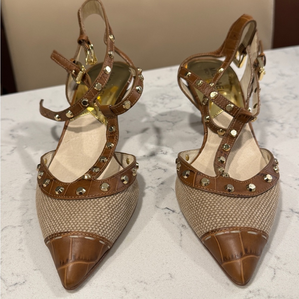 Michael Kors Jade T Strap Studded Shoes. BRAND NEw